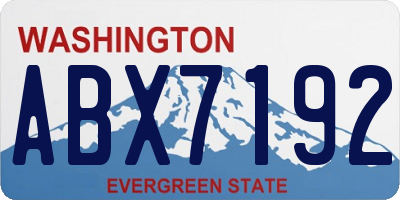 WA license plate ABX7192