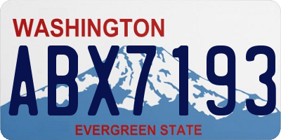WA license plate ABX7193