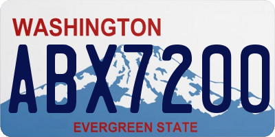 WA license plate ABX7200
