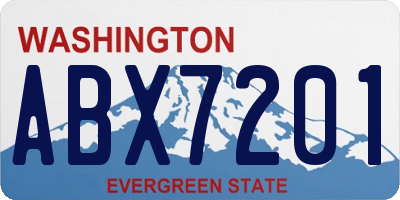 WA license plate ABX7201