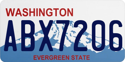 WA license plate ABX7206