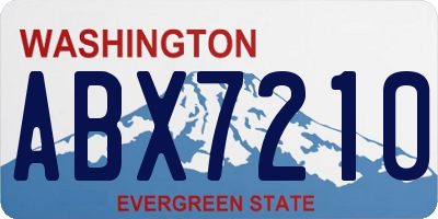 WA license plate ABX7210