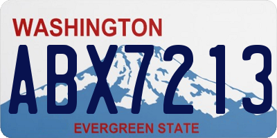 WA license plate ABX7213