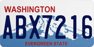 WA license plate ABX7216