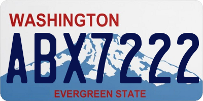 WA license plate ABX7222