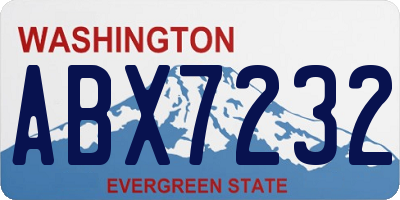 WA license plate ABX7232