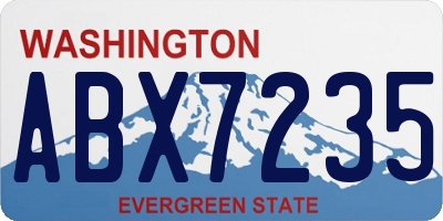 WA license plate ABX7235