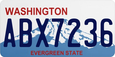 WA license plate ABX7236