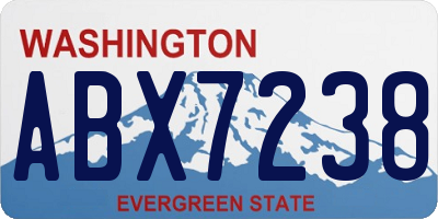 WA license plate ABX7238