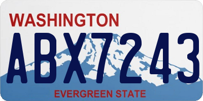 WA license plate ABX7243