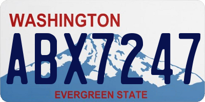 WA license plate ABX7247