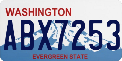 WA license plate ABX7253