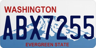 WA license plate ABX7255