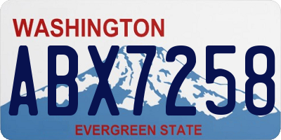 WA license plate ABX7258