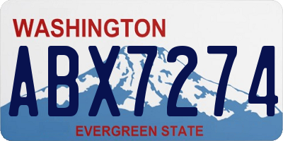 WA license plate ABX7274