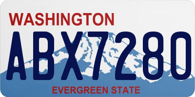 WA license plate ABX7280