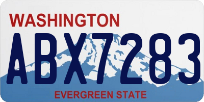WA license plate ABX7283