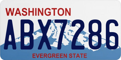 WA license plate ABX7286