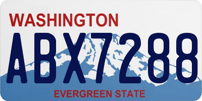 WA license plate ABX7288