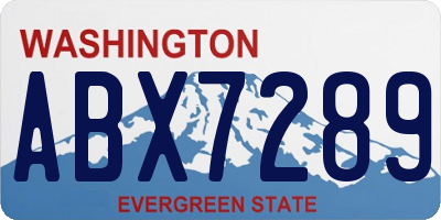 WA license plate ABX7289