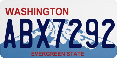 WA license plate ABX7292