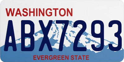 WA license plate ABX7293
