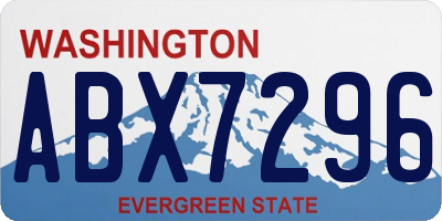WA license plate ABX7296