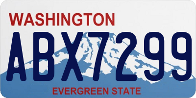 WA license plate ABX7299