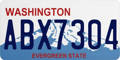WA license plate ABX7304