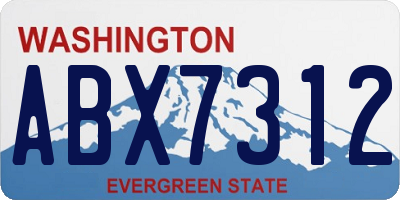 WA license plate ABX7312