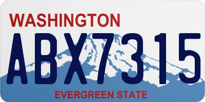 WA license plate ABX7315