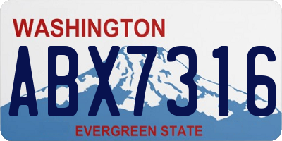 WA license plate ABX7316