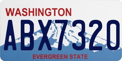 WA license plate ABX7320