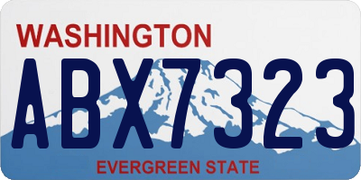 WA license plate ABX7323