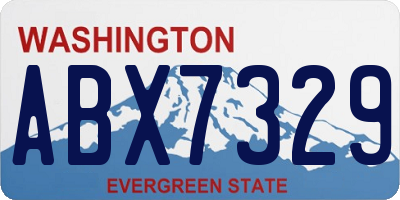 WA license plate ABX7329