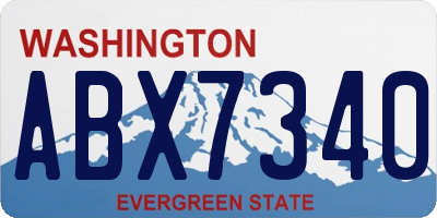 WA license plate ABX7340