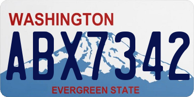 WA license plate ABX7342