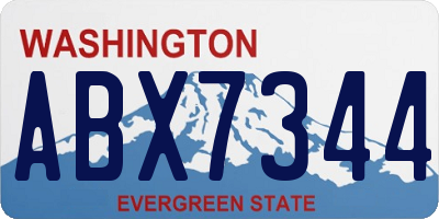 WA license plate ABX7344