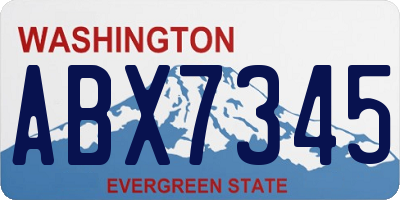 WA license plate ABX7345