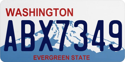 WA license plate ABX7349