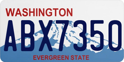 WA license plate ABX7350