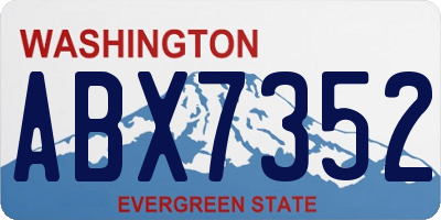 WA license plate ABX7352