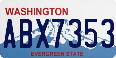 WA license plate ABX7353