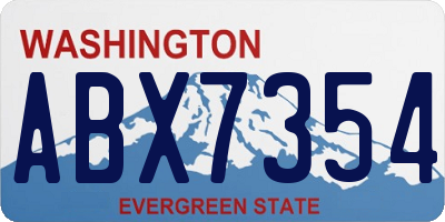 WA license plate ABX7354