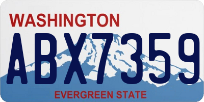 WA license plate ABX7359
