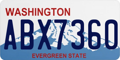 WA license plate ABX7360