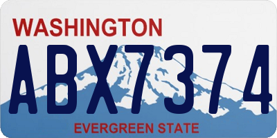 WA license plate ABX7374