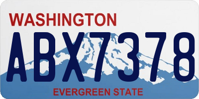 WA license plate ABX7378