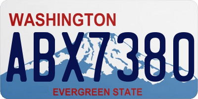 WA license plate ABX7380