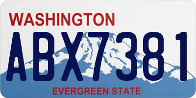 WA license plate ABX7381